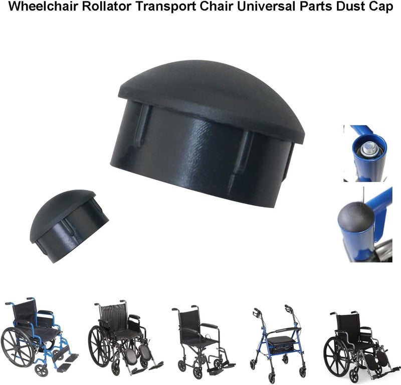 MEETOOT 4PCS 0.8x1.2in PVC Wheelchair Dust Caps, Universal Wheelchair Transport Chair Accessories - Image 4